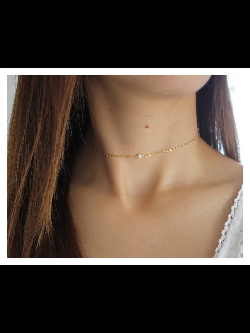 Sterling Silver Pearl Necklace 15”